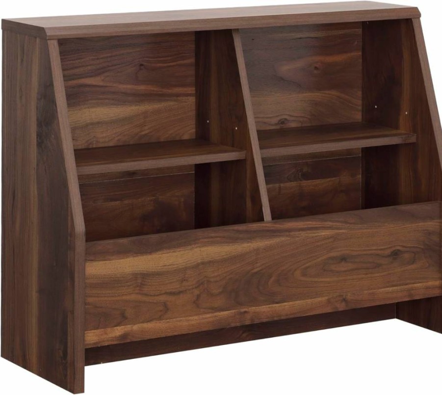 Sauder Willow Place Bookcase with Footboard in Grand Walnut Finish - Stylish Storage Solution
