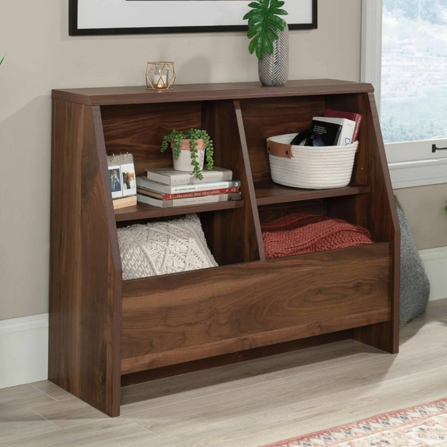 Sauder Willow Place Bookcase with Footboard in Grand Walnut Finish - Stylish Storage Solution