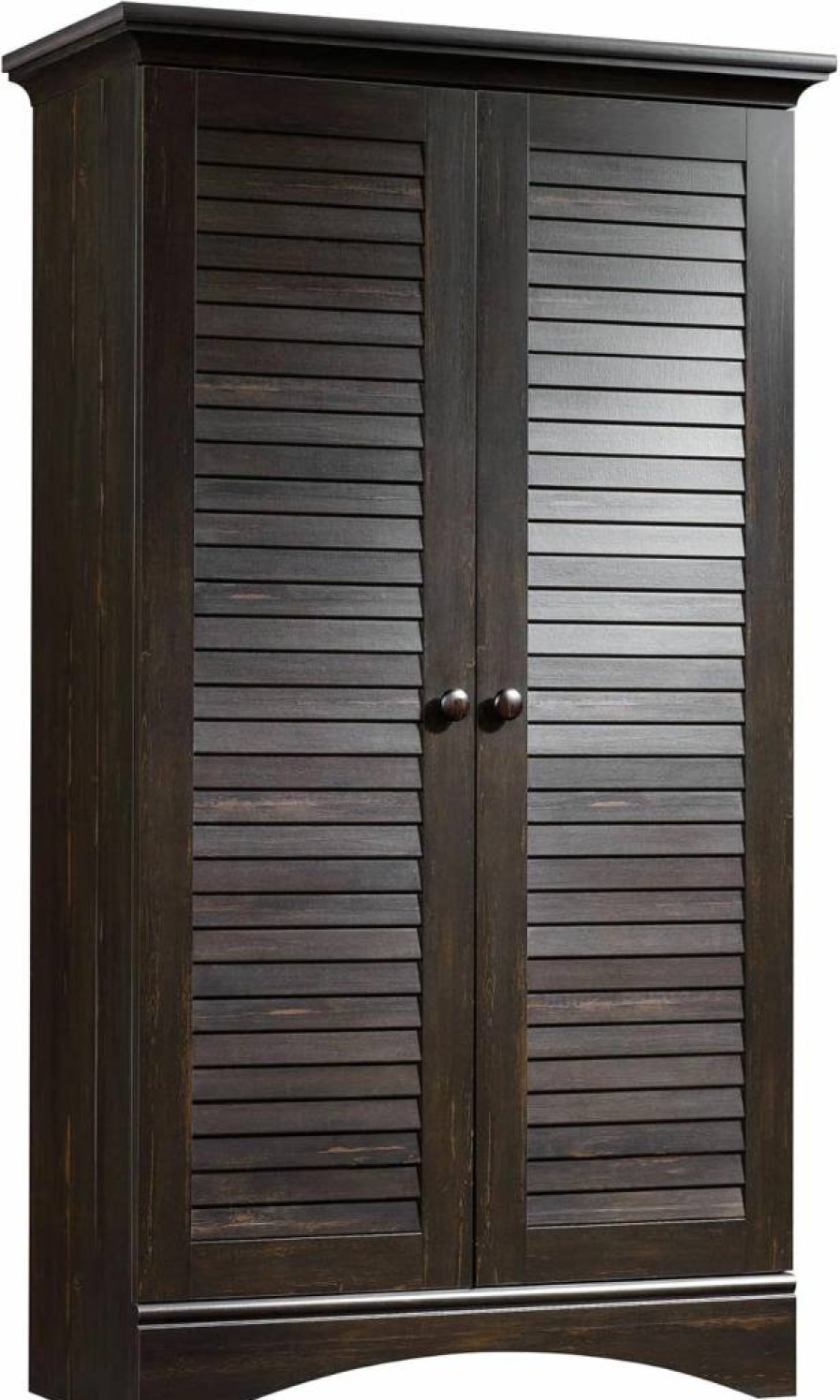 Sauder Antiqued Paint Tall Pantry Cabinet - 35.43" Wide Multipurpose Storage with 61.02" Height, Harbor View Design for Kitchen & Home Organization