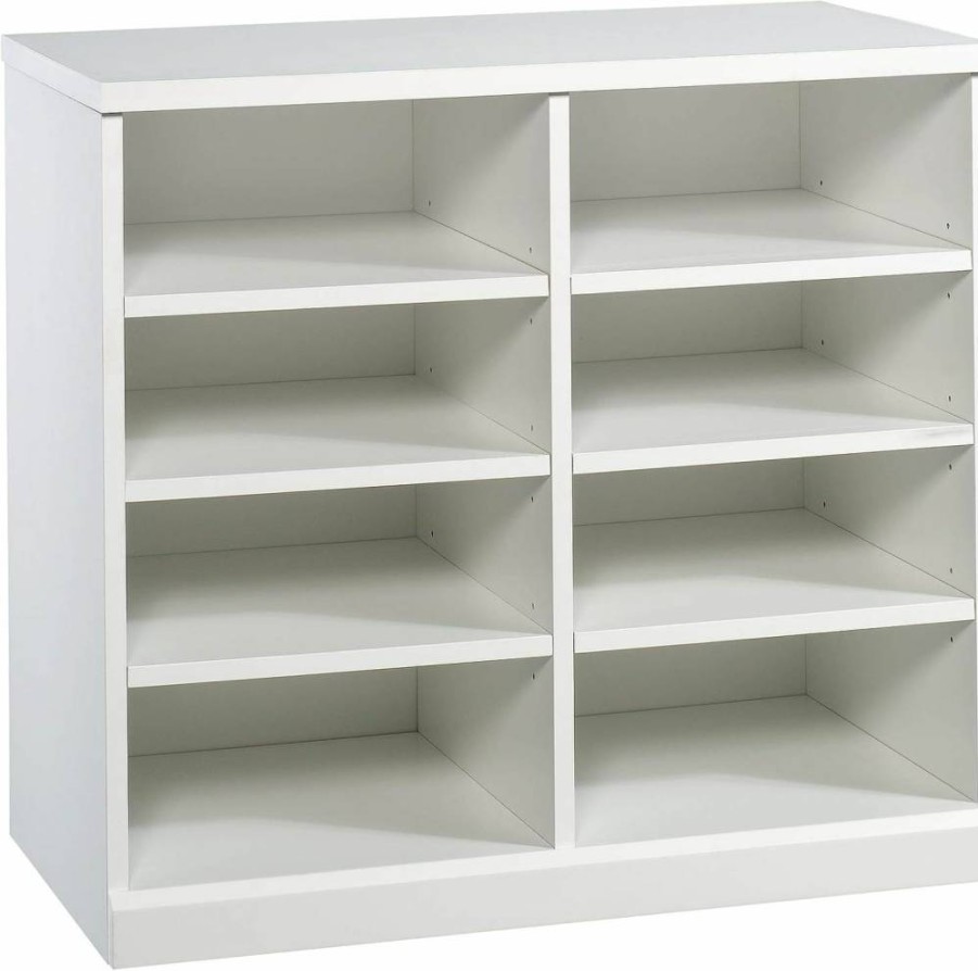 Sauder Craft Pro Series White Open Storage Cabinet with Adjustable Shelves