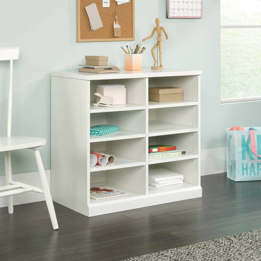 Sauder Craft Pro Series White Open Storage Cabinet with Adjustable Shelves