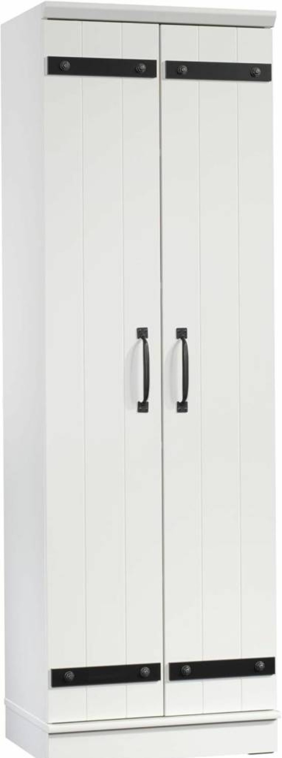 Sauder Salt Oak 2-Door Farmhouse Pantry Cabinet with Storage, Homeplus Collection