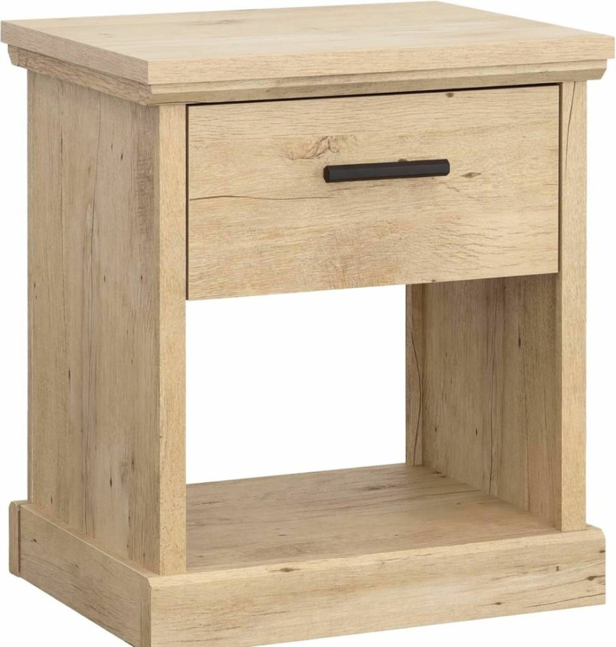 Sauder Aspen Night Stand with Prime Oak Finish - Stylish Bedside Table for Bedroom Storage