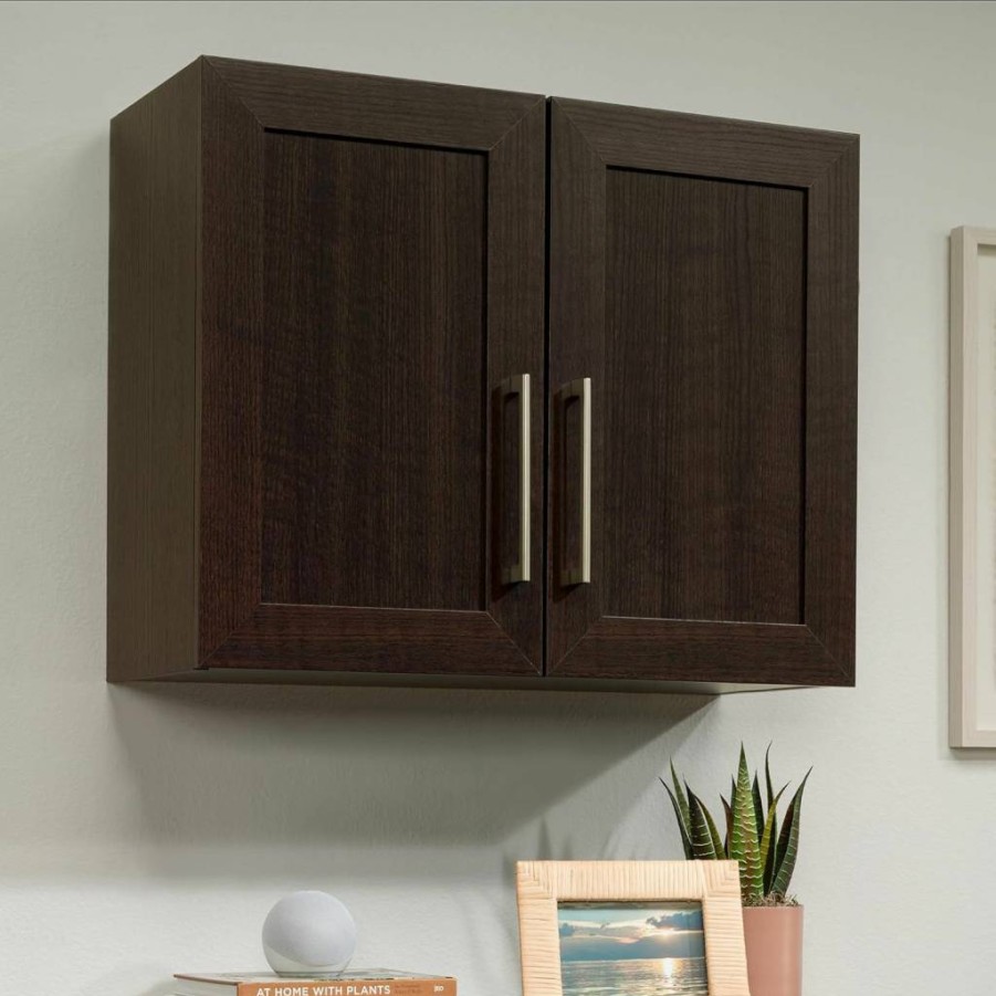 Sauder Dakota Oak Homeplus Wall Hanging Cabinet with Shelf Storage