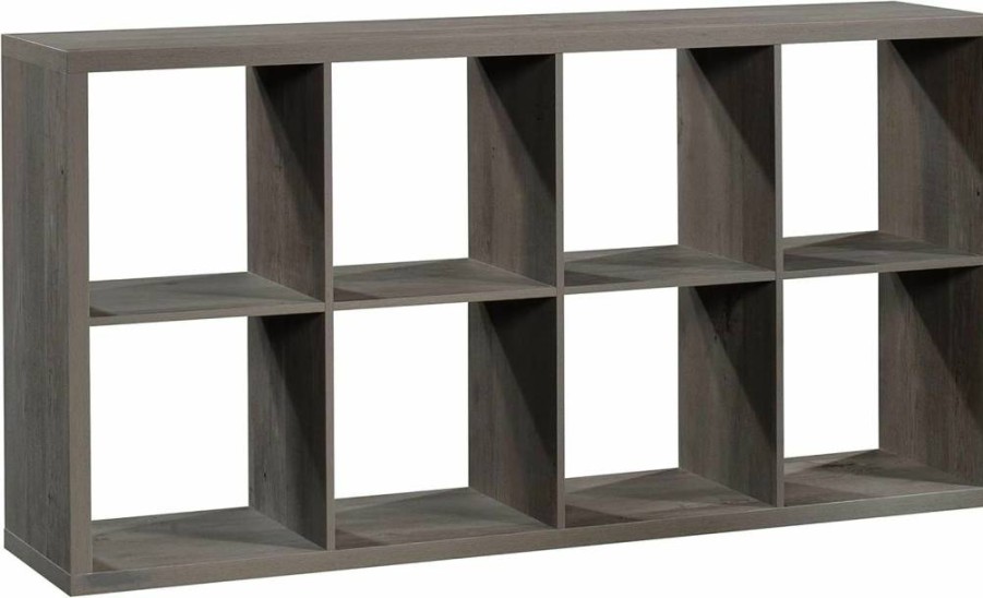 Sauder 8-Cube Organizer Bookshelf - Mystic Oak Finish Storage Shelf for Home & Office