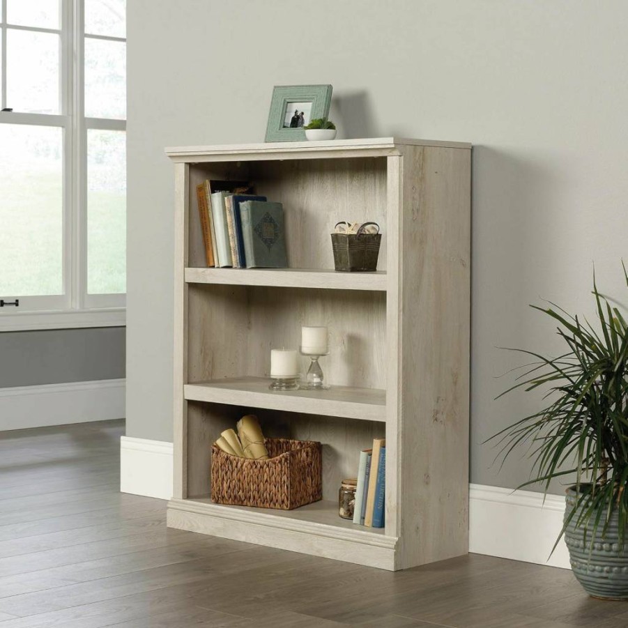 Sauder 3-Shelf Bookcase in Washington Cherry Finish - Stylish Storage Shelf for Home or Office