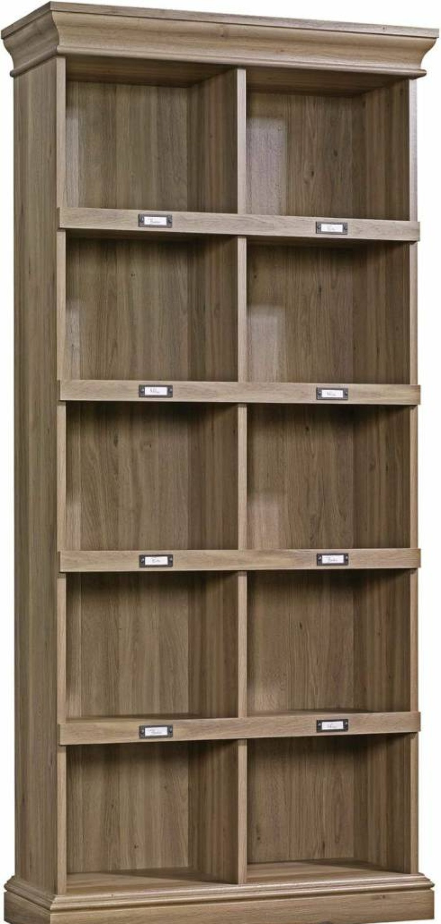 Sauder Barrister Lane 10-Cube Tall Bookcase - 75.04" Height, Salt Oak Finish, 35.55" Wide Storage Shelf for Home Office & Living Room