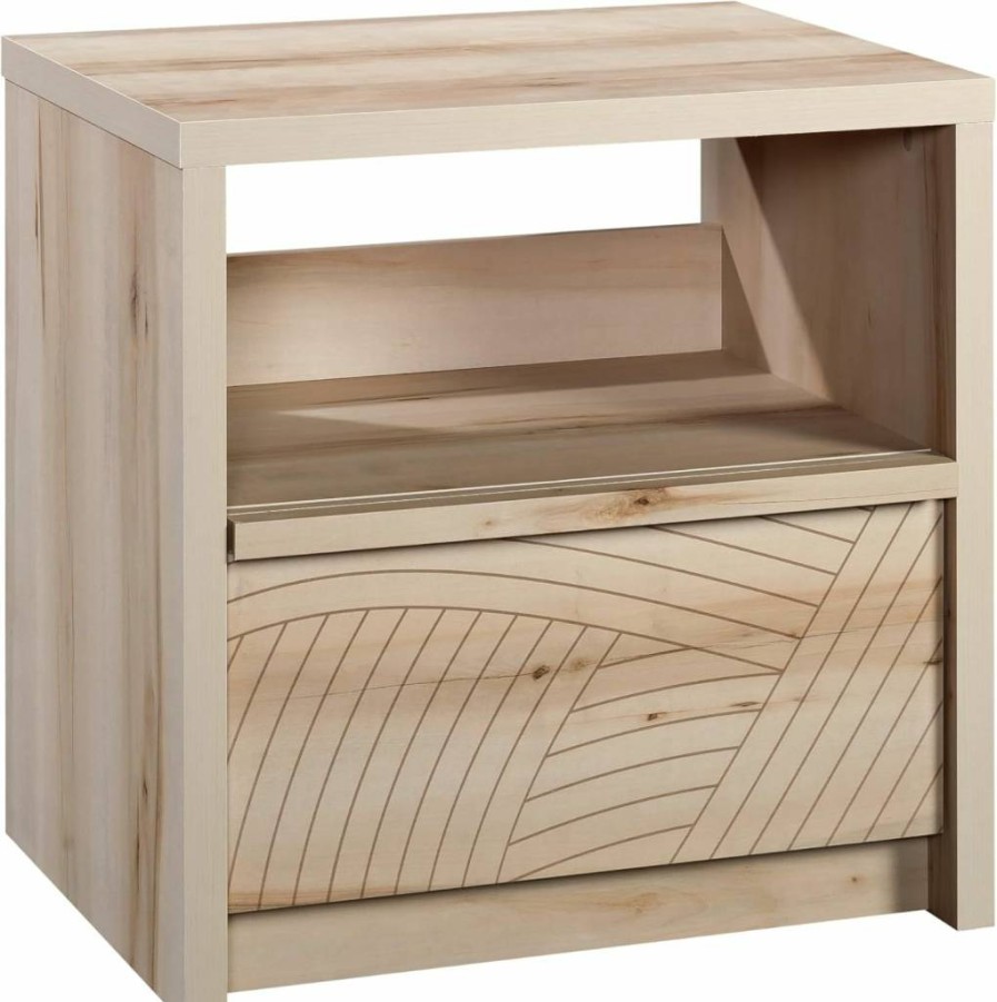 Sauder Harvey Park Night Stand with Pacific Maple Finish - Stylish Bedside Table for Modern Bedrooms