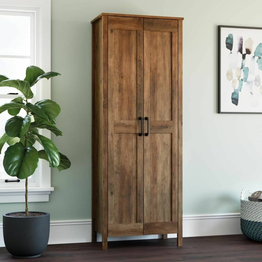 Sauder Rural Pine Finish Storage Cabinet | Versatile Miscellaneous Organizer