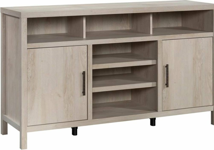 Sauder Chalked Chestnut TV Stand - Stylish Entertainment Center with Select Storage