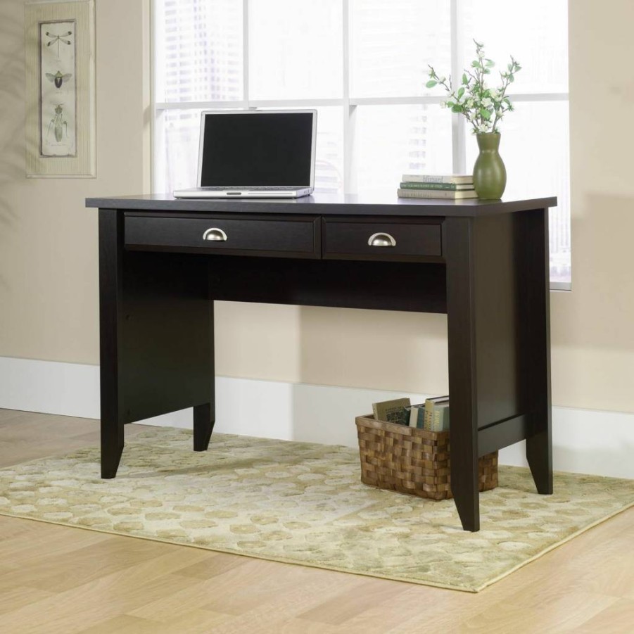 Sauder Shoal Creek Compact Computer Desk, 47.17" Length x 19.45" Width Workstation, Soft White Finish for Home Office Study