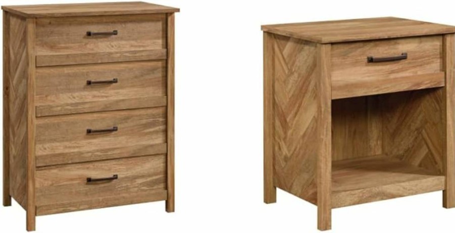 Sauder Cannery Bridge 4-Drawer Dresser, 31.26" Wide Storage Chest in Sindoori Mango Finish for Bedroom or Living Room