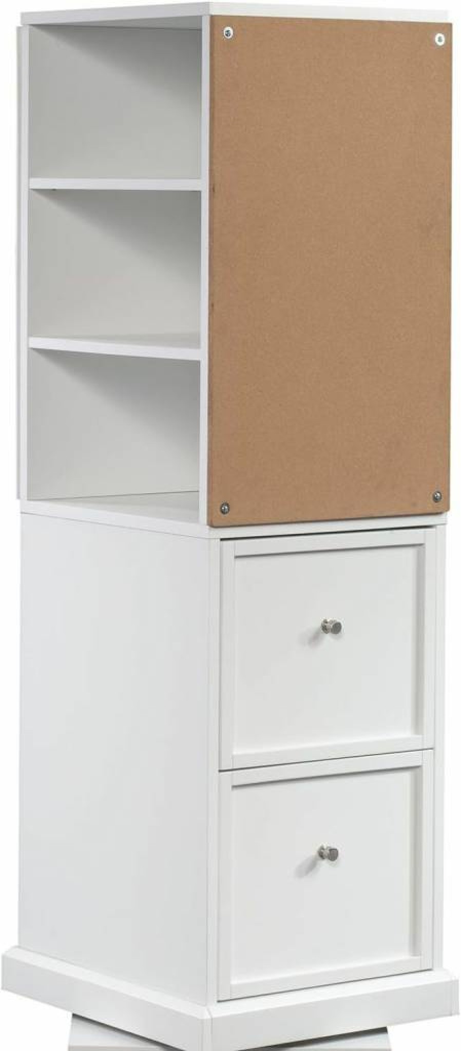 Sauder Craft Pro Series 360-Degree Swivel Storage Organizer Tower | Mystic Oak Finish | Craft Supplies Organizer