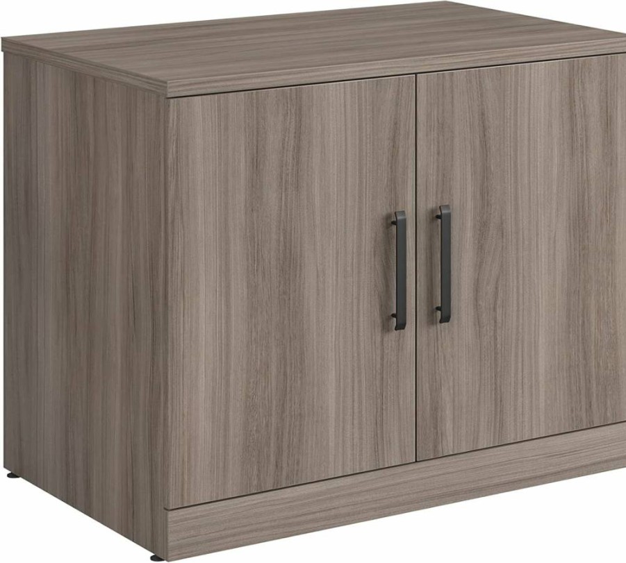 Sauder Hudson Elm 36" Office Storage Cabinet with Doors, 35.43" L x 23.47" W x 29.29" H, Officeworks Collection