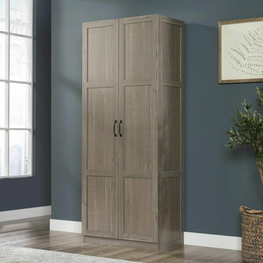 Sauder Reclaimed Pine Storage Cabinet - Adjustable Shelves Pantry Organizer for Kitchen, Bathroom, and Home Storage