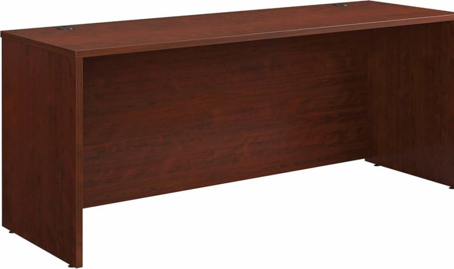 OfficeWorks by Sauder 72" Commercial Office Desk in Classic Cherry Finish, 71.1" Length x 23.5" Width x 29.3" Height