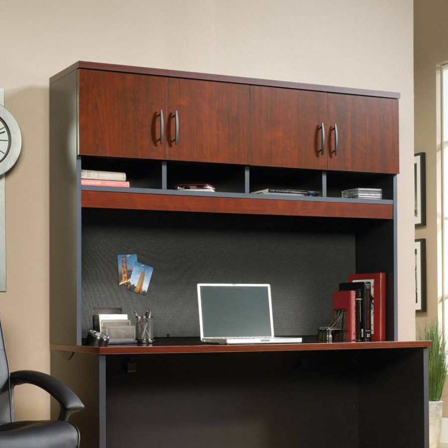 Sauder Via Hutch Classic Cherry Finish Storage Cabinet for Home Office