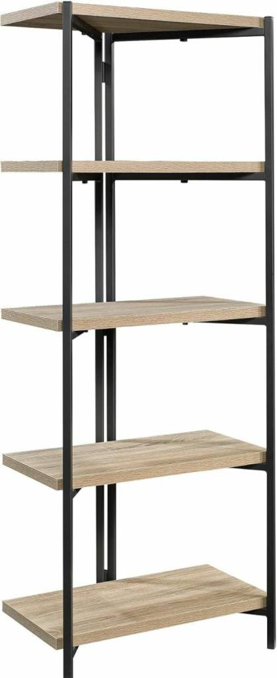 Sauder North Avenue 5-Shelf Bookcase in Charter Oak Finish - Stylish Storage for Books & Decor