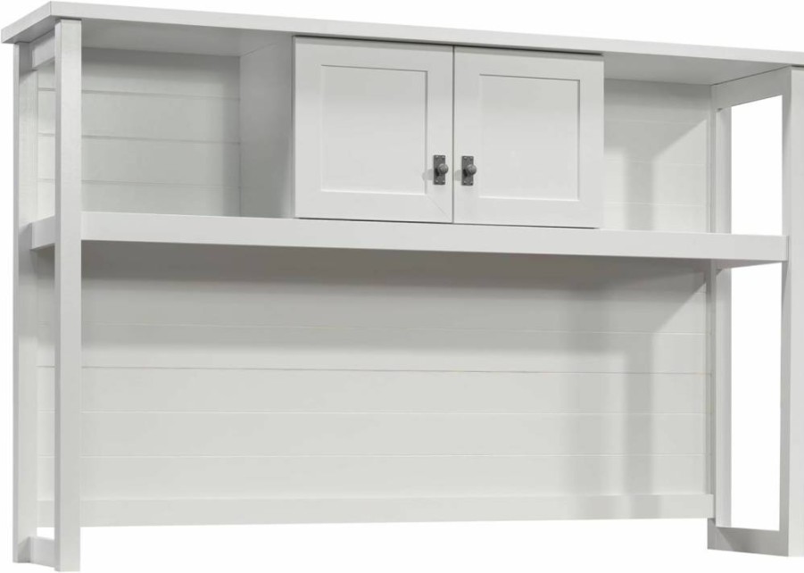 Sauder White Cottage Road 60-Inch Hutch for Kitchen or Dining Room Storage