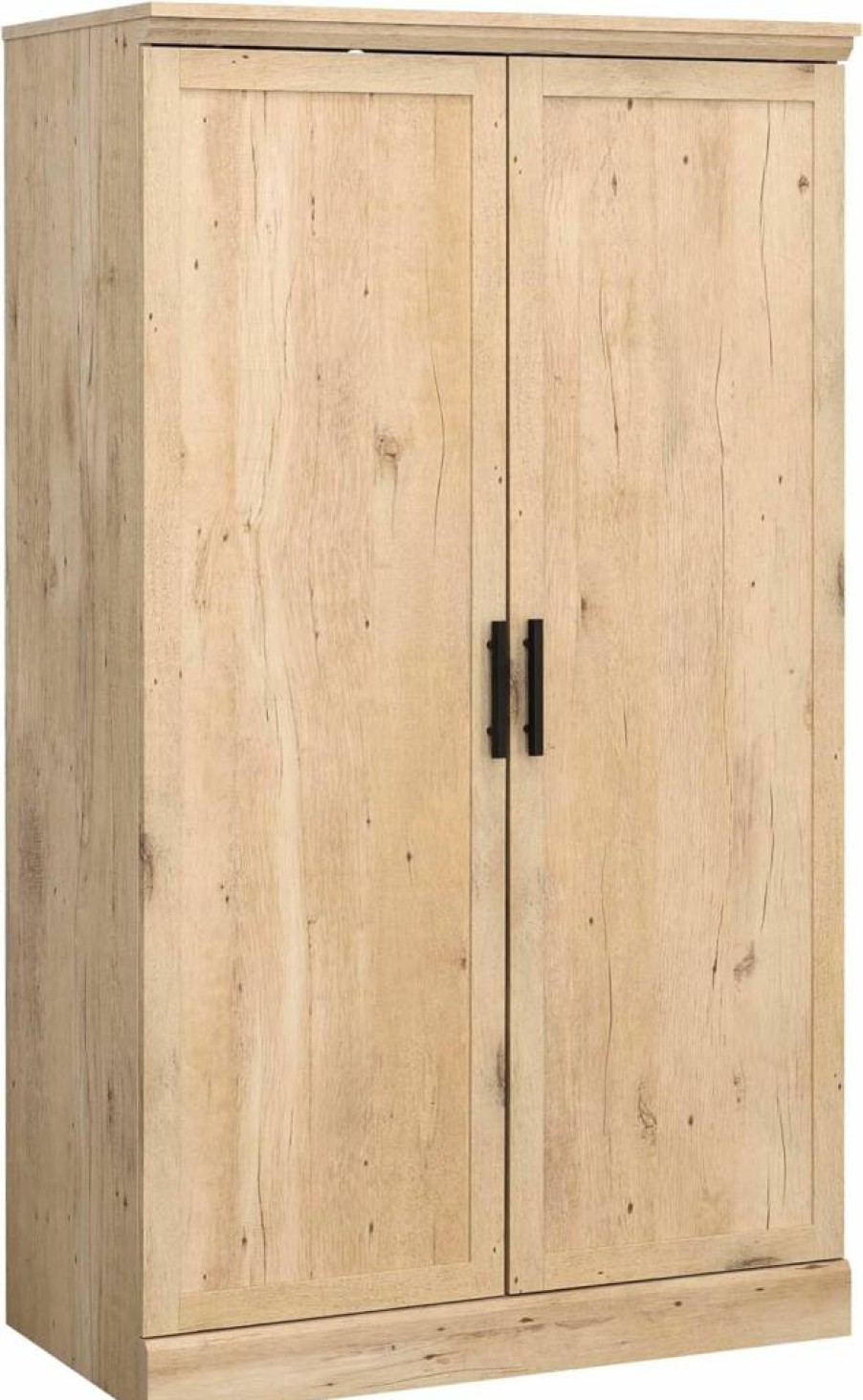Sauder Aspen 2-Door Storage Cabinet in Prime Oak Finish - Stylish Double Door Cabinet for Home Organization