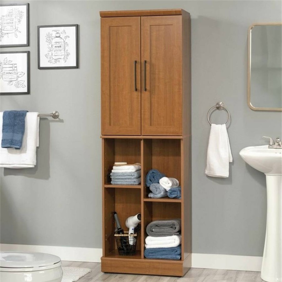 Sauder HomePlus Adjustable Shelf Storage Cabinet - Soft White Multi-Room Organizer for Kitchen, Bathroom, Laundry & Pantry