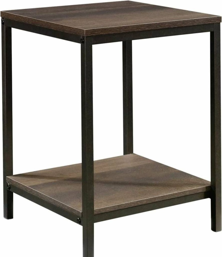 Sauder Smoked Oak North Avenue End Table - Stylish Side Table for Living Room & Bedroom
