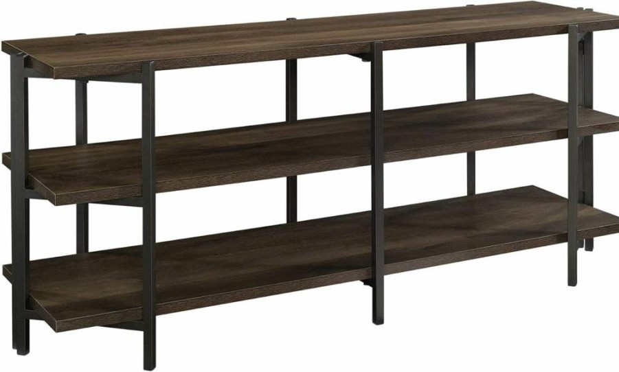 Sauder North Avenue TV Stand for 54 Inch TVs, Smoked Oak Credenza with Storage Cabinet
