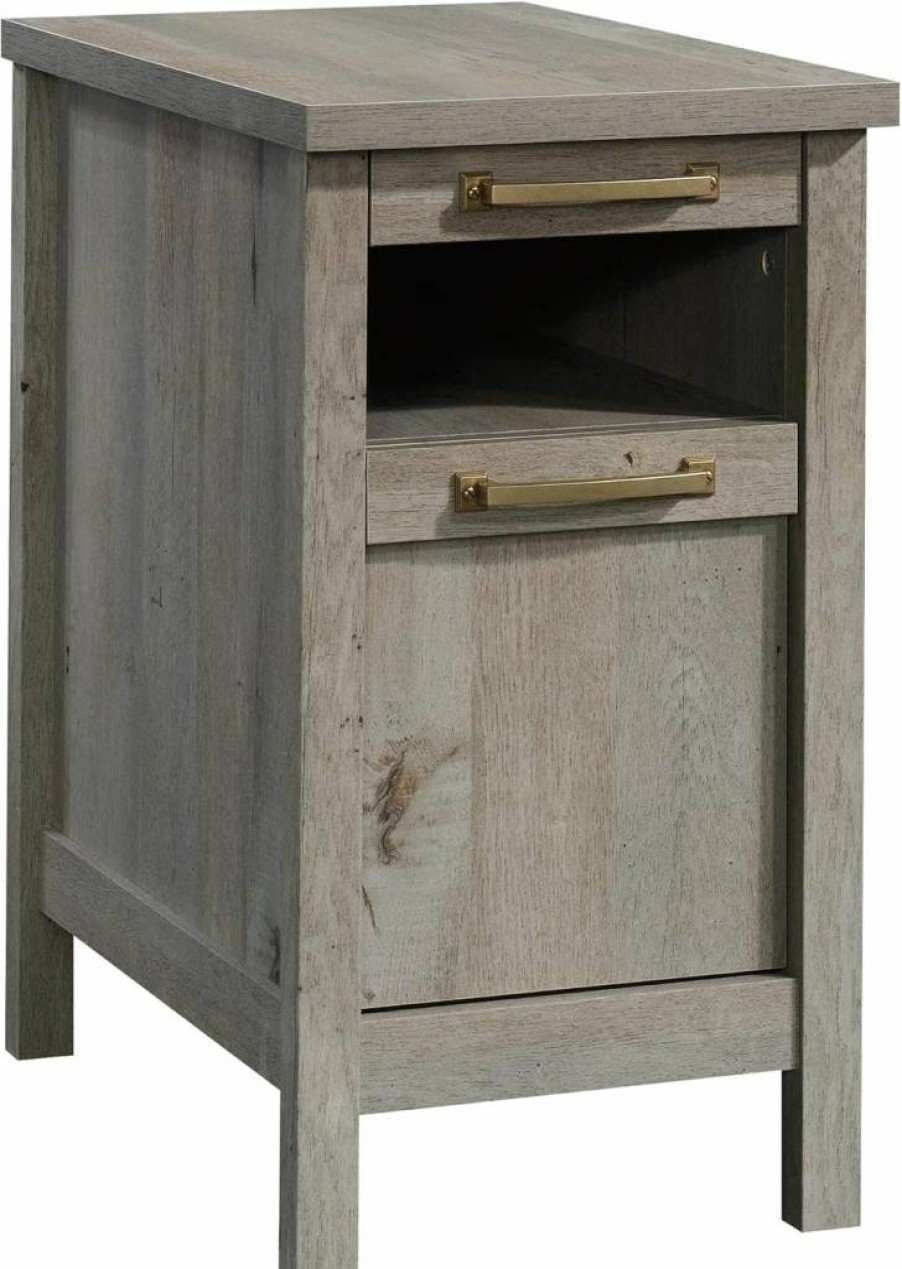 Sauder Cannery Bridge Nightstand - Mystic Oak Finish, Narrow End Table, 14.37" Width x 22.44" Depth x 25.83" Height