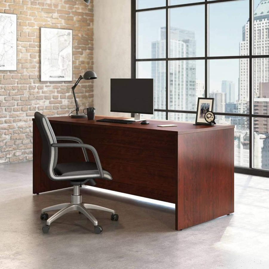 OfficeWorks by Sauder Affirm 72 x 30 Inch Office Desk Shell in Noble Elm Finish, 71.1" L x 29.5" W x 29.3" H