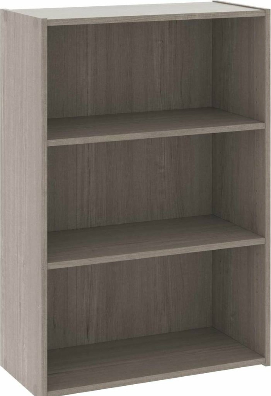 Sauder Beginnings 3-Shelf Bookcase in Brook Cherry Finish - Adjustable Storage Shelves for Home & Office Organization