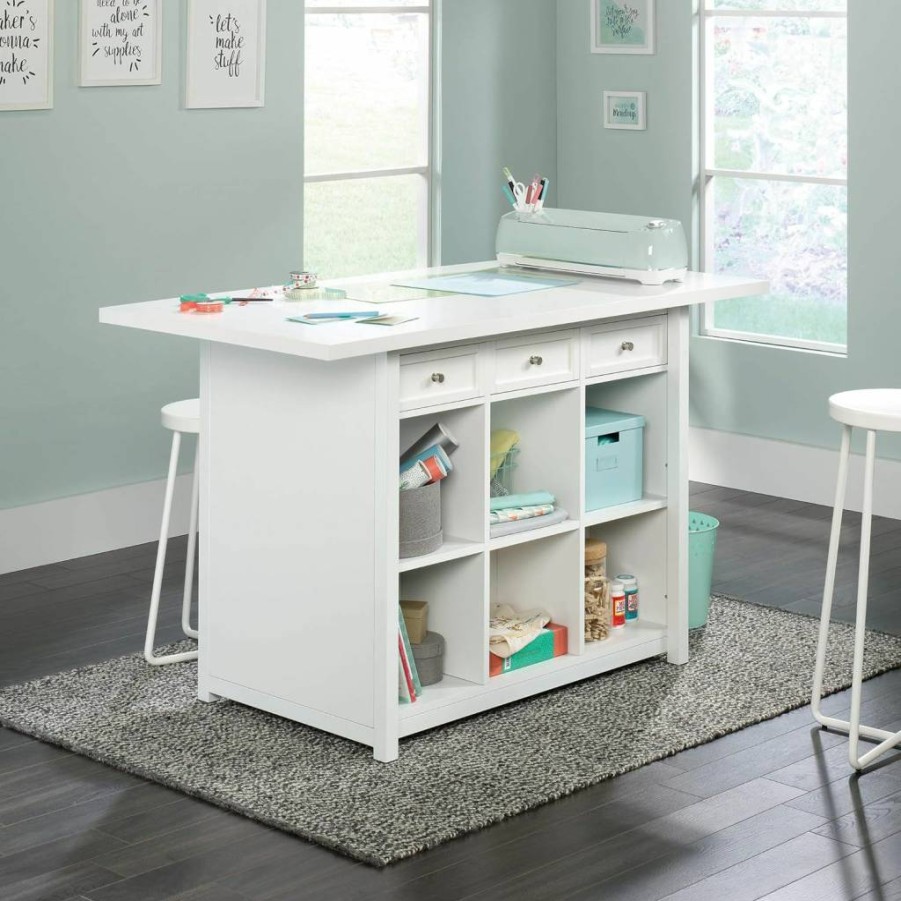 Sauder Palladia Corner TV Stand in Glacier Oak - Entertainment Credenza & Media Console for Living Room