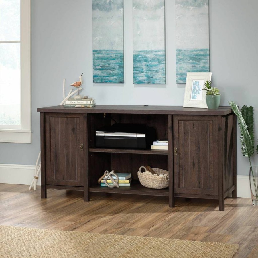 Sauder Costa Credenza with Chalked Chestnut Finish - Stylish Storage Cabinet for Home or Office