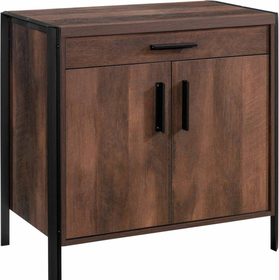Sauder Briarbrook Utility Base Cabinet in Barrel Oak Finish - Stylish Storage Solution