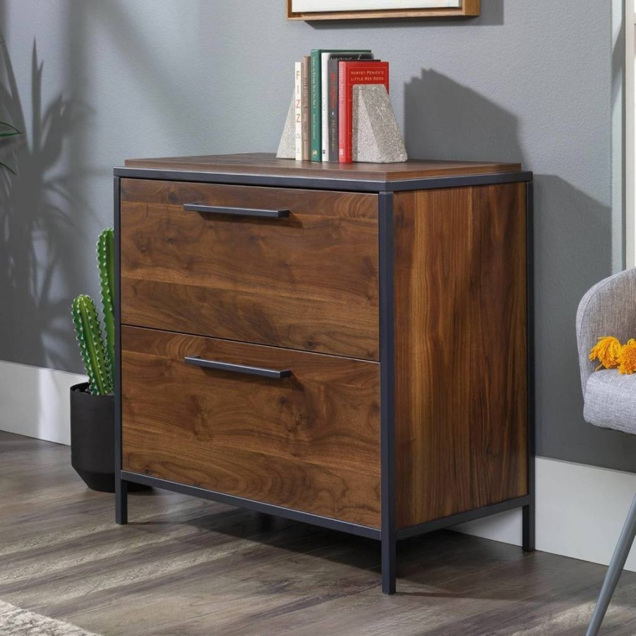 Sauder Nova Loft Lateral File Cabinet - Grand Walnut Finish, Modern Storage Solution