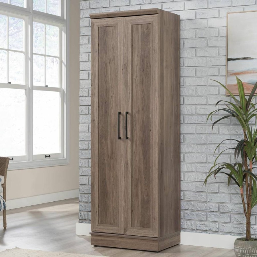 Sauder HomePlus Pantry Cabinet with Storage Shelves, Salt Oak Finish, Freestanding Kitchen Organizer