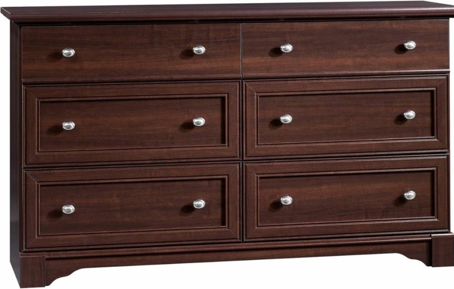 Sauder Palladia Dresser Vintage Oak Finish - Classic Wooden Chest of Drawers for Bedroom Storage
