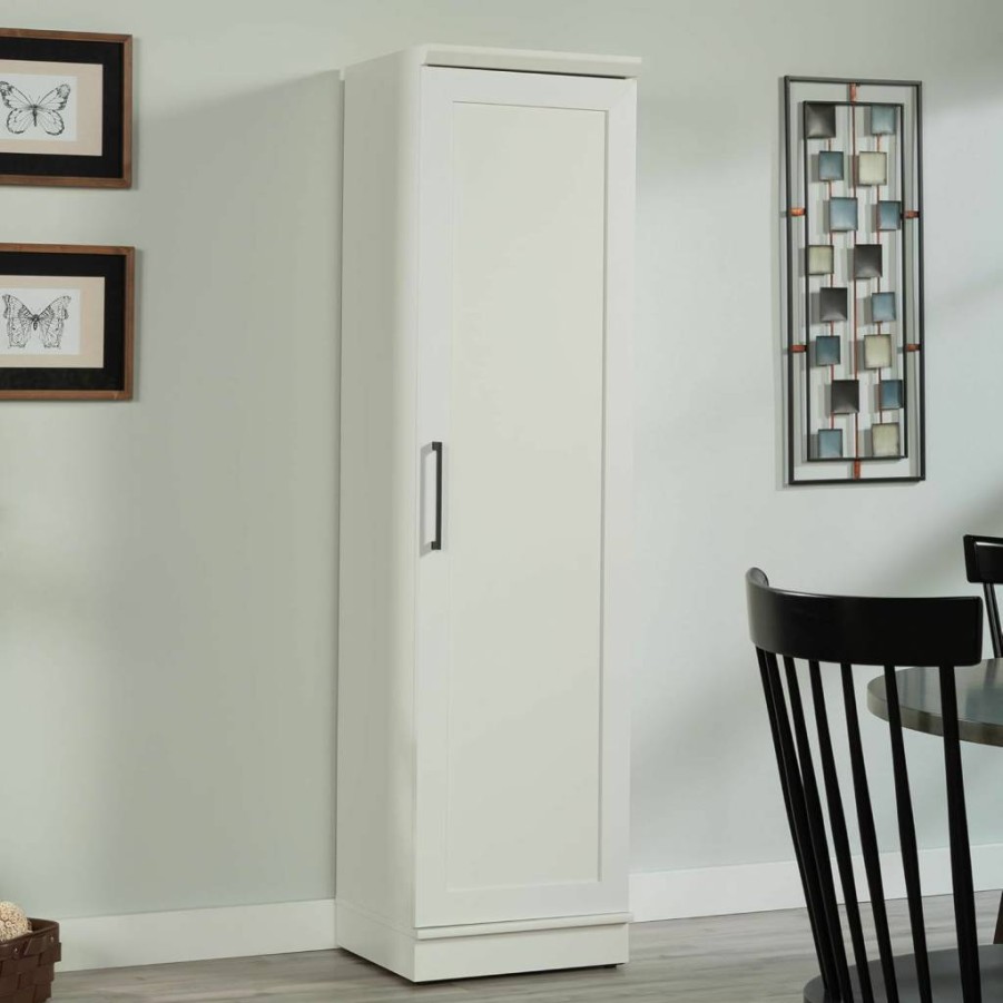 Sauder HomePlus Slim Kitchen Pantry Cabinet with Adjustable Shelves, Single Door Storage for Bathroom or Laundry, Raven Oak Finish