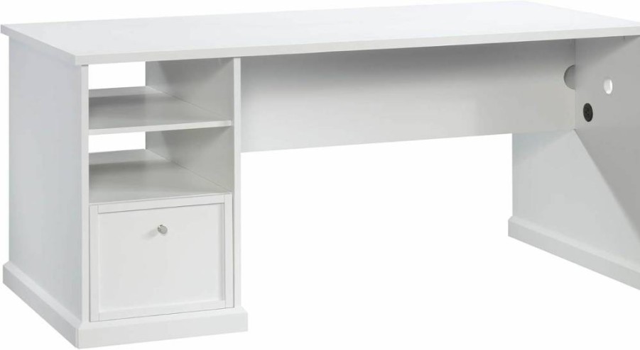 Sauder Craft Pro Series White Craft Table with Pantry Cabinets - Organize Your Workspace