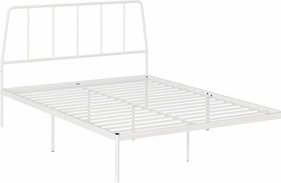 Sauder Harvey Park Queen Size Platform Bed with Storage, Black Finish - Modern Bedroom Furniture