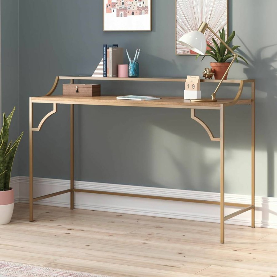 Sauder Sindoori Mango Finish International Lux Writing Desk - Modern Home Office Furniture