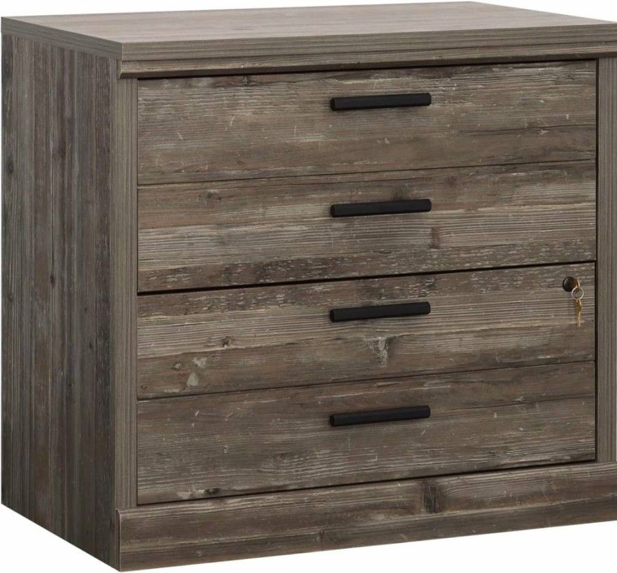 Sauder Aspen 2-Drawer Lateral File Cabinet, 31.26" W x 19.45" D x 29.72" H, Pebble Pine Finish, Office Storage Solution