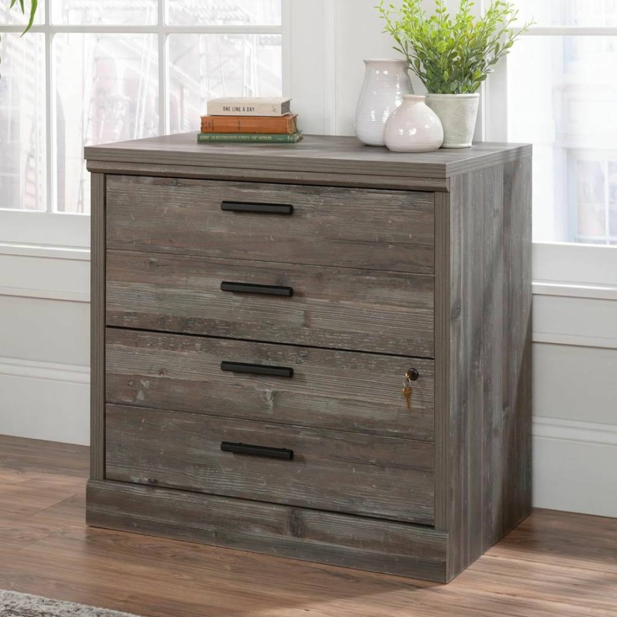 Sauder Aspen 2-Drawer Lateral File Cabinet, 31.26" W x 19.45" D x 29.72" H, Pebble Pine Finish, Office Storage Solution