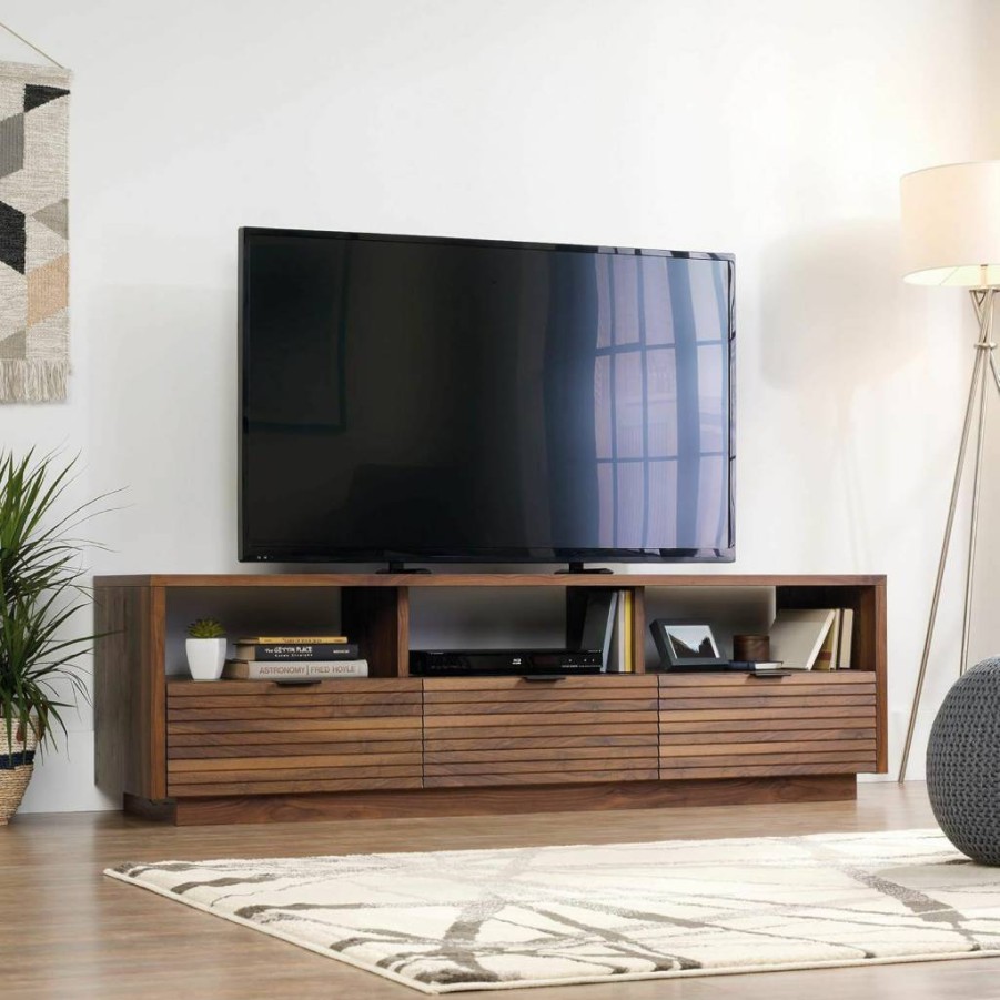 Sauder Palladia Corner TV Stand in Glacier Oak - Entertainment Credenza & Media Console for Living Room
