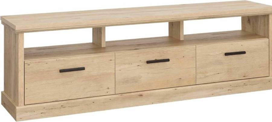 Sauder Aspen TV Stand for 70-Inch TVs, Prime Oak Finish Credenza with Storage Cabinet