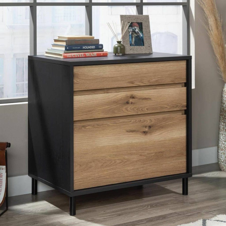 Sauder Acadia Lateral File Cabinet, Raven Oak Finish - Stylish Storage Solution for Office & Home