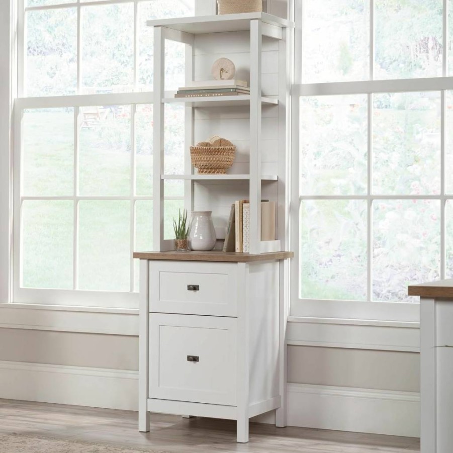 Sauder White Cottage Road Commercial Office Cabinet - Durable Storage Solution for Workspaces