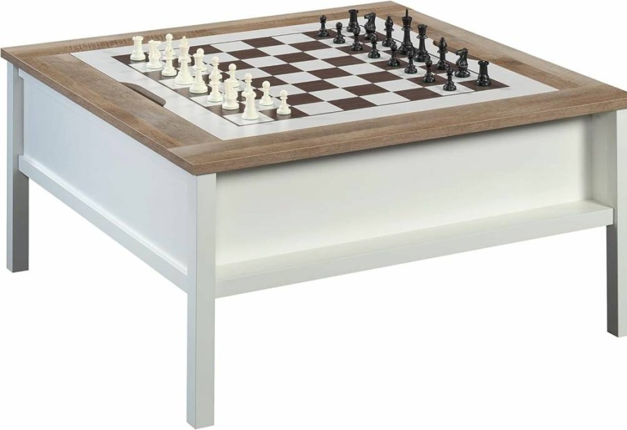 Sauder Cottage Road Lift-Top Coffee Table with Storage - Soft White Finish Gaming & Living Room Multi-Purpose Table