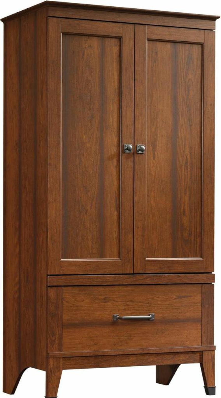 Sauder Carson Forge Armoire Cabinet in Washington Cherry Finish - Stylish Storage Wardrobe by Sauder
