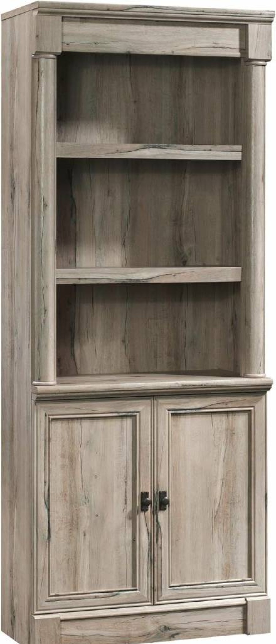 Sauder Palladia Bookcase with Doors and Adjustable Shelves, 71.85" Tall Library Storage Shelf in Select Cherry Finish, 29.37" Wide x 13.90" Deep