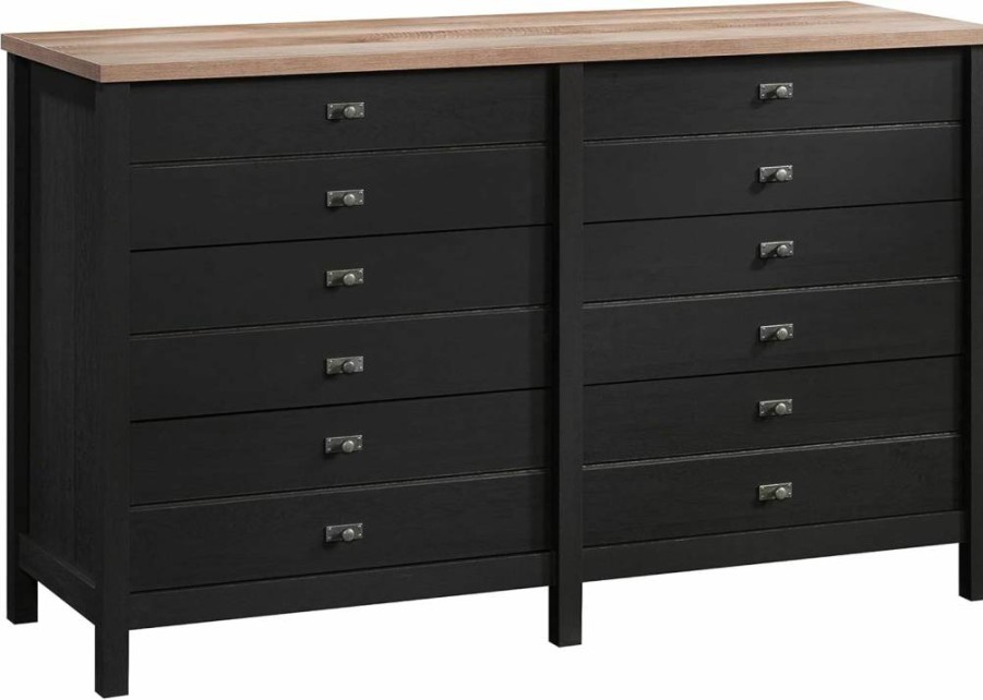 Sauder Cottage Road Dresser with Soft White Finish - Modern Bedroom Storage Cabinet